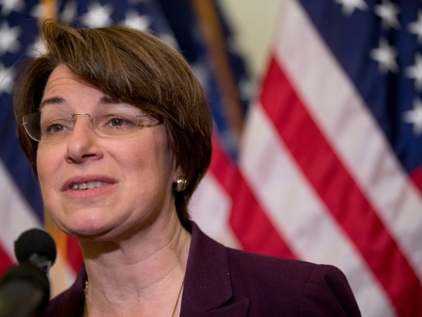 Sen. Amy Klobuchar, D-Minn., speaks at a news conference on American labor on Capitol Hill in Washington, Wednesday, Nov. 1, 2017. Trump said on Twitter that the driver in Tuesday's attack "came into our country through what is called the 'Diversity Visa Lottery Program,' a Chuck Schumer beauty" — a reference to the Senate's Democratic leader. (AP Photo/Andrew Harnik)