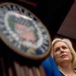 Sen. Kirsten Gillibrand, D-N.Y., attends a news conference where she and other members of congress have introduced legislation to curb sexual harassment in the workplace, on Capitol Hill, Wednesday, Dec. 6, 2017, in Washington. Gillibrand and fellow female Democratic senators have united in calling for Sen. Al Franken to resign amid sexual misconduct allegations. (AP Photo/Andrew Harnik)