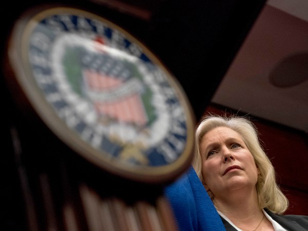 Sen. Kirsten Gillibrand, D-N.Y., attends a news conference where she and other members of congress have introduced legislation to curb sexual harassment in the workplace, on Capitol Hill, Wednesday, Dec. 6, 2017, in Washington. Gillibrand and fellow female Democratic senators have united in calling for Sen. Al Franken to resign amid sexual misconduct allegations. (AP Photo/Andrew Harnik)