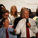 Former Vice President Joe Biden speaks at a rally to campaign for Democrat Doug Jones in the race to fill Attorney General Jeff Sessions' former Senate seat, Tuesday, Oct. 3, 2017, in Birmingham, Ala. (AP Photo/Brynn Anderson)