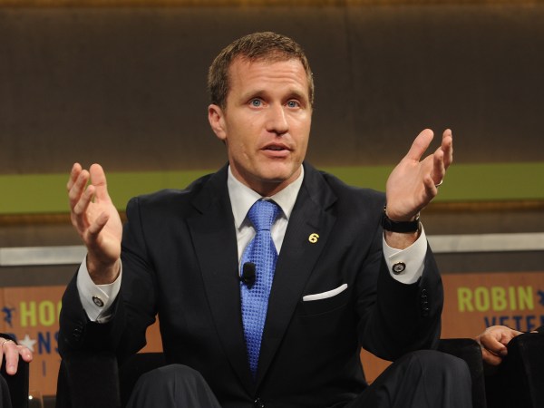 speaks at the Robin Hood Veterans Summit at Intrepid Sea-Air-Space Museum on May 7, 2012 in New York City.