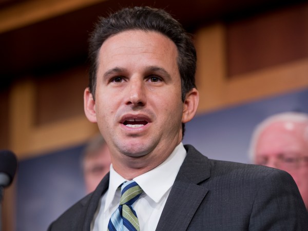 UNITED STATES - JANUARY 14: Sen. Brian Schatz, D-Hawaii, speaks during a news conference in the Capitol to announce the newly formed Senate Climate Change Task Force. (Photo By Tom Williams/CQ Roll Call)