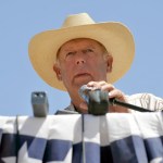 on April 24, 2014 in Bunkerville, Nevada.  The Bureau of Land Management and rancher Cliven Bundy have been locked in a dispute for a couple of decades over grazing rights on public lands.