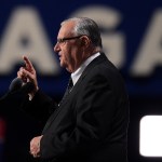 CLEVELAND, OH - JULY 21:  on the fourth day of the Republican National Convention on July 21, 2016 at the Quicken Loans Arena in Cleveland, Ohio. Republican presidential candidate Donald Trump received the number of votes needed to secure the party's nomination. An estimated 50,000 people are expected in Cleveland, including hundreds of protesters and members of the media. The four-day Republican National Convention kicked off on July 18. (Photo by Jeff Swensen/Getty Images)