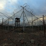 An unstaffed tower in an abandoned portion of Guantanamo's Detention Center Zone on February 12, 2017. The military approved release of this photo. (Emily Michot/Miami Herald/TNS)