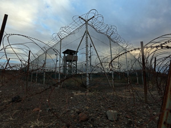 An unstaffed tower in an abandoned portion of Guantanamo's Detention Center Zone on February 12, 2017. The military approved release of this photo. (Emily Michot/Miami Herald/TNS)