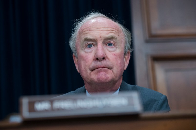 UNITED STATES - JUNE 27: House Appropriations Chairman Rodney Frelinghuysen, R-N.J., prepares for a House Appropriations State, Foreign Operations and Related Programs Subcommittee hearing in Rayburn Building on the "United Nations and International Organizations FY2018 Budget" on June 27, 2017. U.S. ambassador to the United Nations Nikki Haley, testified. (Photo By Tom Williams/CQ Roll Call)
