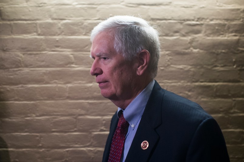 UNITED STATES - JULY 28: Rep. Mo Brooks, R-Ala., leaves a meeting of the House Republican Conference in the Capitol on July 28, 2017. (Photo By Tom Williams/CQ Roll Call)