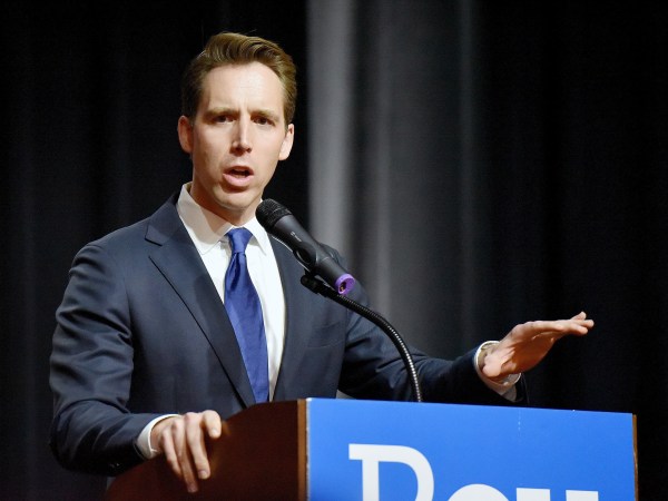 Missouri Attorney General Josh Hawley makes his acceptance speech on Nov. 9, 2016 in Springfield, Mo. (John Sleezer/Kansas City Star/TNS)