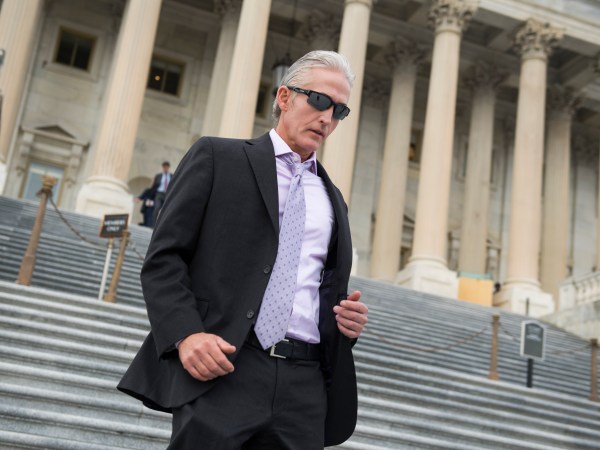 UNITED STATES - OCTOBER 26: Rep. Trey Gowdy, R-S.C., left, leaves the Capitol after the House passed a fiscal 2018 budget resolution on October 26, 2017. (Photo By Tom Williams/CQ Roll Call)