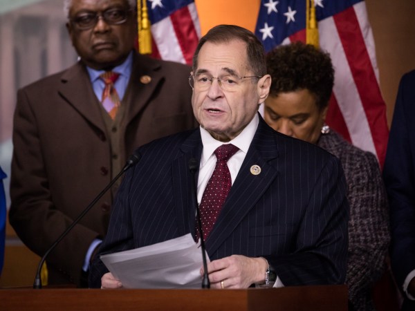 Rep. Jerry Nadler speaks with Reps Cedric Richmond, CBC and Judiciary Deomocrats by his side, as they introduced a resolution to censure President Donald Trump for what they called racist comments on Haiti, African Countries and El Salvador, on Capitol Hill, on Thursday, January 18, 2018. (Photo by Cheriss May) (Photo by Cheriss May/NurPhoto)