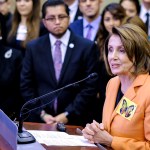 WASHINGTON, DC - January 30:  House Minority Leader Nancy Pelosi (D-CA) speaks during a press conference with Dreamers who will be attending President Trump's first State of the Union Address on January 30, 2018 in Washington, DC. Democratic leaders from both Houses of Congress welcomed the largest group of Dreamers to attend a State of the Union Address.  (Photo by Pete Marovich/Getty Images)