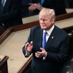 during the State of the Union address in the chamber of the U.S. House of Representatives January 30, 2018 in Washington, DC. This is the first State of the Union address given by U.S. President Donald Trump and his second joint-session address to Congress.