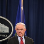 U.S. Attorney General Jeff Sessions holds a news conference at the Department of Justice December 15, 2017 in Washington, DC. Sessions called the question-and-answer session with reporters to highlight his department's fight to reduce violent crime.