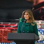First Lady Melania Trump visited Joint Base Anacostia-Bolling in Washington, D.C., where she joined military families for the Marine Corps' annual Toys for Tots event. First Lady Trump made remarks and helped sort and box toys with the kids, on Wednesday, December 13th, 2017. (Photo by Cheriss May/NurPhoto)