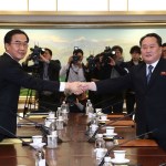 on January 9, 2018 in Panmunjom, South Korea. South and North Korea are scheduled to begin their first official face-to-face talks in two years on Tuesday, January 9, 2017.