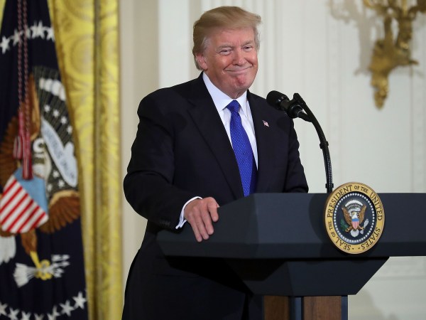 U.S. President Donald Trump hosts a working session with mayors in the East Room of the White House January 24, 2018 in Washington, DC. According to U.S. Conference of Mayors President Mitch Landrieu, representatives from the conference were scheduled to meet with Trump but cancelled due to the administration's 'decision to threaten mayors and demonize immigrants.' The conference, a non-partisan organization of cities with a population of 30,000 or larger, is holding its annual meeting this week in Washington.