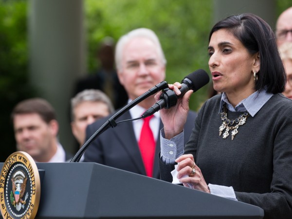 Seema Verma, Administrator of the Centers for Medicare and Medicaid Services under the Trump Administration, speaks at President Trump's press conference with members of the GOP, on the passage of legislation to roll back the Affordable Care Act, in the Rose Garden of the White House, On Thursday, May 4, 2017. (Photo by Cheriss May/NurPhoto)