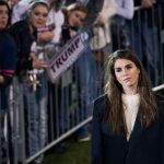 UNITED STATES - FEBRUARY 28: Hope Hicks, communications aide for Republican presidential candidate Donald Trump, attends a campaign rally at Madison City Schools Stadium in Madison, Ala., February 28, 2016. (Photo By Tom Williams/CQ Roll Call)