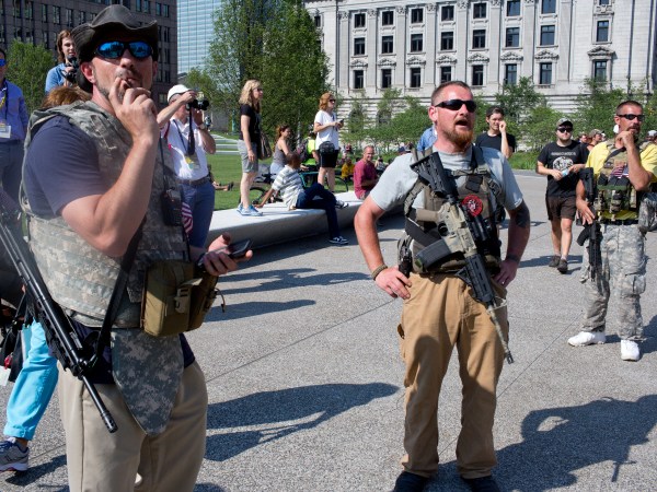 Thousands of members of the media mix with Republican delegates, demonstrators, street preachers, corporate donors,  police from several states, and anyone seeking the glare of the television lights during the Republican Convention in Cleveland Ohio. The Republican Party officially nominated Donald Trump as their candidate for president. Gin rights activists taunt Al Sharpton who is across the street.