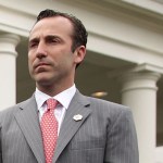 WASHINGTON, DC - MARCH 24:  Charter Communications CEO Thomas Rutledge (2nd L), Texas Governor Greg Abbott (L) and Assistant to the President for Intragovernmental and Technology Initiatives Reed Cordish (R) participate in a news briefing outside the West Wing after an Oval Office announcement with President Trump March 24, 2017 at the White House in Washington, DC. Charter Communications announced that the company is opening a call center in McAllen, Texas, creating 600 jobs.  (Photo by Alex Wong/Getty Images)