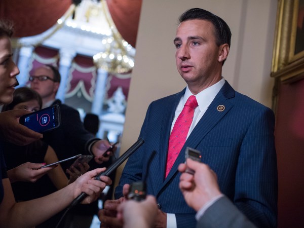 UNITED STATES - JUNE 14: Rep. Ryan Costello, R-Pa., who missed practice this morning, talks with the media in the Capitol after a shooting at the Republican's baseball practice in Alexandria on June 14, 2017. (Photo By Tom Williams/CQ Roll Call)