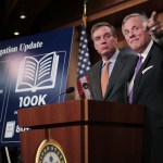 Senate Intelligence Committee Chairman Richard Burr (R-NC) and committee Vice Chair Mark Warner (D-VA) hold a news conference on the status of the committee's inquiry into Russian interference in the 2016 presidential election at the U.S. Capitol October 4, 2017 in Washington, DC.