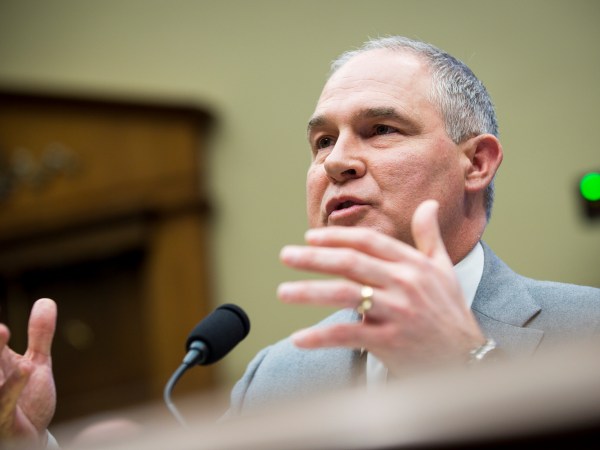 WASHINGTON, DC - December 7:  Environmental Protection Agency Administrator Scott Pruitt testifies before the House Energy and Commerce Committee about the mission of the U.S. Environmental Protection Agency on December 7, 2017 in Washington, DC.  (Photo by Pete Marovich/Getty Images)