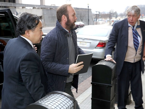 Former Trump campaign manager Paul Manafort and his wife Kathleen arrive at the Prettyman Federal Courthouse January 16, 2018 in Washington, DC. Manafort and his former business partner Richard Gates both pleaded not guilty last year to a 12-charge indictment that included money laundering and conspiracy.