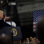 CORAOPOLIS, PA - JANUARY 18: President Donald Trump speaks to supporters at a rally at H&K Equipment, a rental and sales company for specialized material handling solutions on January 18, 2018 in Coraopolis, Pennsylvania. Trump visited the facility for a factory tour and to offer remarks to supporters and employees following the administration's new tax plan. (Photo by Jeff Swensen/Getty Images)