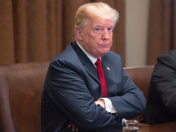 U.S. President Donald J. Trump hosts a law enforcement roundtable on MS-13 at The White House in Washington, DC, February  06, 2018. Credit: Chris Kleponis / Polaris