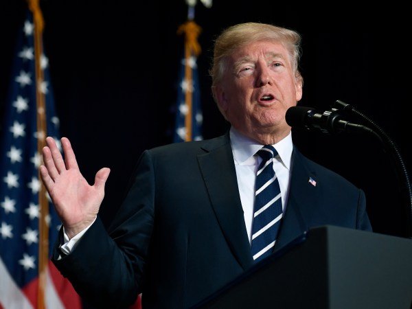 President Donald Trump makes remarks during the National Prayer Breakfast, February 8, 2018, in Washington, DC. Thousands from around the world attend the annual ecumenical gathering and every president since President Dwight Eisenhower has addressed the event. .          ISP POOL Photo by Mike Theiler/UPI