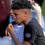 Students are released from a lockdown outside of Stoneman Douglas High School in Parkland, Fla. after reports of an active shooter on Wednesday, Feb. 14, 2018. (John McCall/Sun Sentinel/TNS)