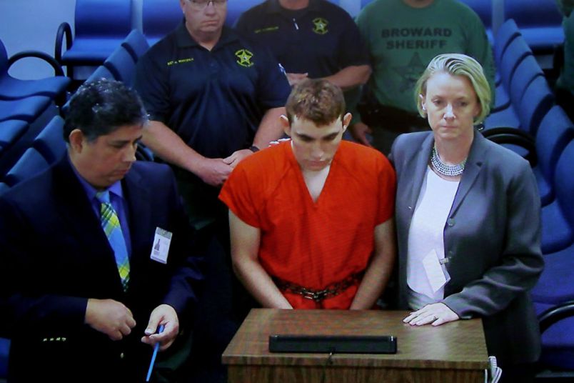 Suspected school shooter Nikolas Cruz makes a video appearance in Broward County court before Judge Kim Theresa Mollica on Thursday, Feb. 15, 2018. Cruz is facing 17 charges of premeditated murder in the mass shooting at Marjory Stoneman Douglas High School in Parkland, Fla. (Susan Stocker/Sun Sentinel/TNS)