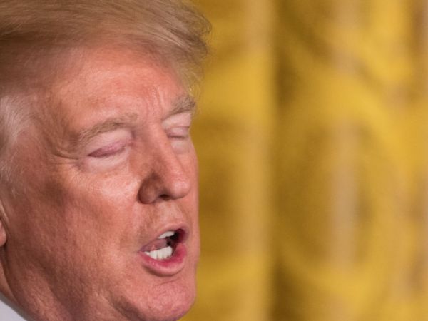 U.S. President Donald Trump speaks, during his joint press conference with Prime Minister Malcolm Turnbull of Australia, in the East Room of the White House, on Friday, February 23, 2018. (Photo by Cheriss May/NurPhoto)