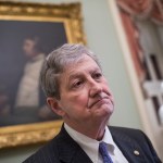 UNITED STATES - JANUARY 23: Sen. John Kennedy, R-La., talks with reporters after Senate Policy luncheons in the Capitol on January 23, 2018. (Photo By Tom Williams/CQ Roll Call)