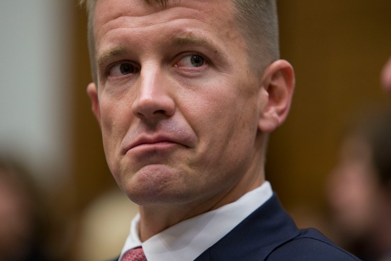 Erik Prince, founder of CEO of Blackwater, listens during a hearing in front of the House Oversight and Government Reform committee on Capitol Hill, Tuesday, October 2, 2007 in Washington, D.C. (Chuck Kennedy/MCT)