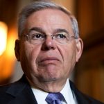 UNITED STATES - APRIL 21: Sen. Bob Menendez, D-N.J., talks with reporters before the senate policy luncheons on the Capitol, April 21, 2015. (Photo By Tom Williams/CQ Roll Call)