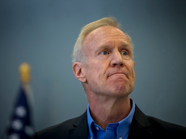 Illinois Gov. Bruce Rauner attends a bill signing on Thursday, Aug. 24, 2017 at the Safer Foundation North Lawndale Adult Transition Center. (Brian Cassella/Chicago Tribune/TNS)