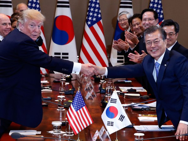 U.S. President Donald Trump zzz on November 7, 2017 in Seoul, South Korea. Trump is in South Korea as a part of his Asian tour.