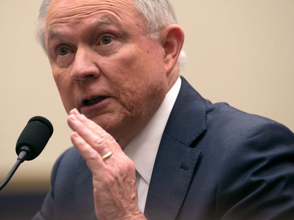 WASHINGTON, DC - NOVEMBER 14:  U.S. Attorney General Jeff Sessions testifies during a hearing before the House Judiciary Committee November 14, 2017 in Washington, DC. Sessions is expected to face questions from lawmakers again on whether he had contacts with Russians during the presidential campaign last year.  (Photo by Alex Wong/Getty Images)