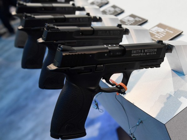 at the 2018 National Shooting Sports Foundation's Shooting, Hunting, Outdoor Trade (SHOT) Show at the Sands Expo and Convention Center on January 23, 2018 in Las Vegas, Nevada. The SHOT Show, the world's largest annual trade show for shooting, hunting and law enforcement professionals, runs through January 26 and is expected to feature about 1,600 exhibitors showing off their latest products and services to more than 60,000 attendees.