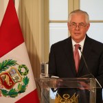 LIMA, PERU - 2018/02/05: The Secretary of State of the United States of America, Rex W. Tillerson gives a press conference in the framework of his visit to Peru as preamble to the Summit of the Americas to take place in Lima next April. (Photo by Fotoholica Press/LightRocket via Getty Images)