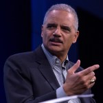 WASHINGTON, DC - FEBRUARY 27: Former U.S. Attorney General Eric Holder speaks during an interview at the Washington Post on February 27, 2018 in Washington, DC.  During an interview with Washington Post writer Jonathan Capehart, Holder discussed Special Counsel Robert Muller's investigation into alleged Russian meddling in the 2016 US presidential election, as well as his efforts to reform what he calls the "biggest rigged system in America" through a national redistricting effort. (Photo by Toya Sarno Jordan/Getty Images)