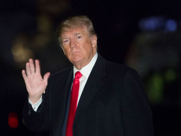 U.S. President Donald J. Trump returns to The White House in Washington, DC, after attending a political rally in western Pennsylvania, March 10, 2018. Credit: Chris Kleponis / Polaris