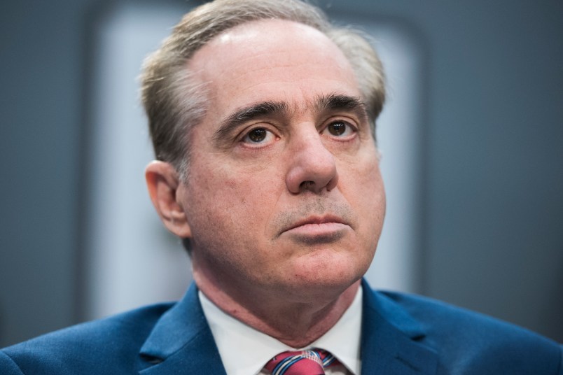 UNITED STATES - MARCH 15: David Shulkin, Secretary of Veterans Affairs, prepares for a House Appropriations Military Construction, Veterans Affairs and Related Agencies subcommittee hearing in Rayburn Building on the department's FY2019 budget on March 15, 2018. (Photo By Tom Williams/CQ Roll Call)