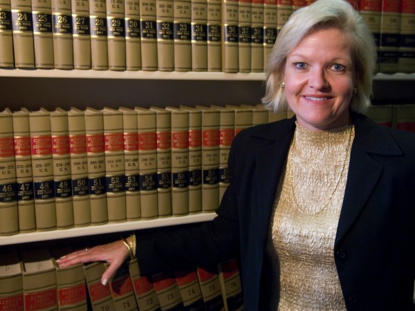 Cleta Mitchell, Esq., of Foley & Lardner, LLP, poses in the firm's law library on Tuesday, Sept. 11, 2007.