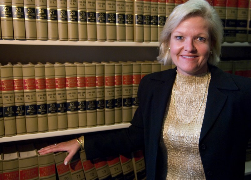 Cleta Mitchell, Esq., of Foley & Lardner, LLP, poses in the firm's law library on Tuesday, Sept. 11, 2007.