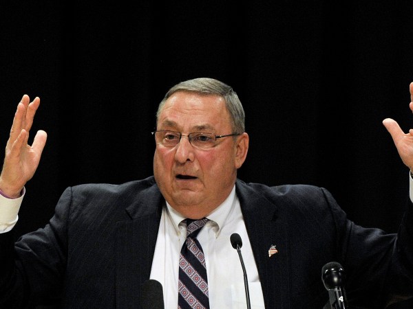 BIDDEFORD, ME - APRIL 19: Gov. Paul LePage holds a town hall meeting at Biddeford High School Tuesday, April 19, 2016. (Photo by Shawn Patrick Ouellette/Staff Photographer)