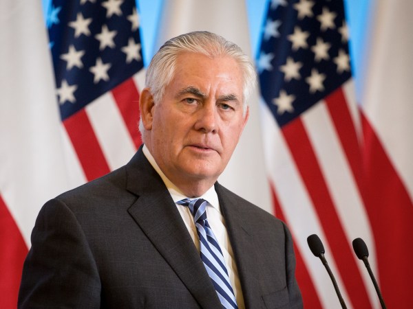United States Secretary of State Rex Tillerson during the press conference with polish Minister of Foreign Affairs Jacek Czaputowicz at Chancellery of the Prime Minister  in Warsaw, Poland on 27 January 2018. (Photo by Mateusz Wlodarczyk/NurPhoto)
